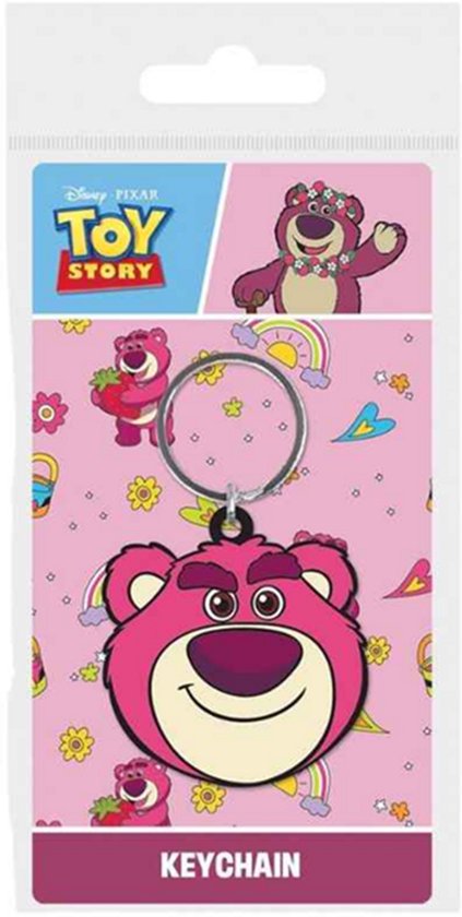 Disney Pixar Lotso rubberen sleutelhanger – Toy Story roze beer keychain van duurzaam flexibel rubber, geschikt voor sleutels, tas of rugzak, cadeau voor Disney en Pixar fans.
