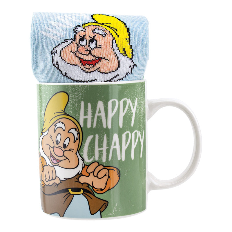 Disney Happy mok en sokken in cadeauverpakking. Perfect geschenk voor een Disney- of Sneeuwwitje-fan.