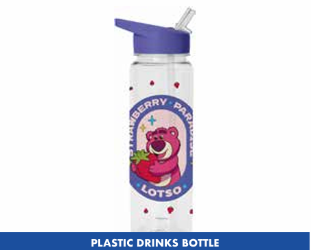 Disney Pixar Toy Story ‘Lotso’ waterfles – stevige, BPA-vrije fles met speels roze Lotso-design en lekvrije dop. Perfect voor school, werk of onderweg. Officieel Disney-product.