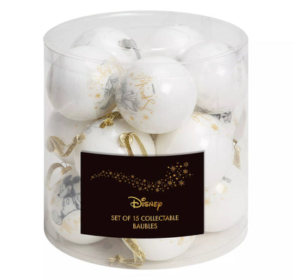 Disney set van 15 Glitter Kerstballen