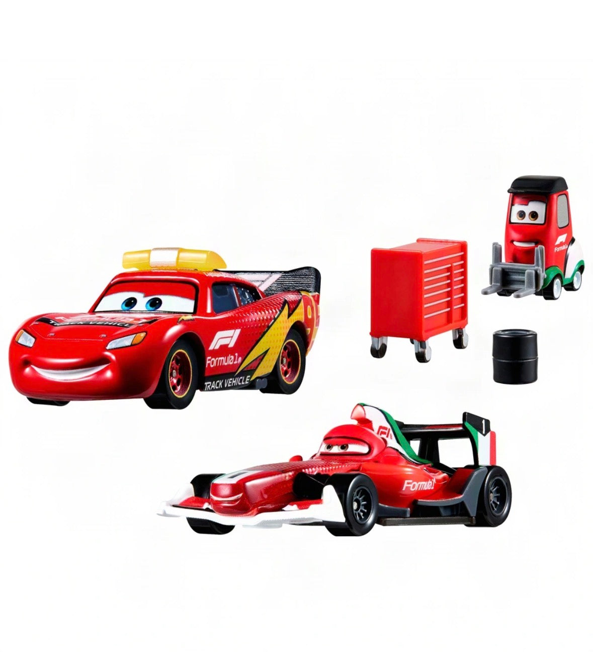 Disney pixar Mattel Cars McQueen Formule 1 Set 3 pack 1:55