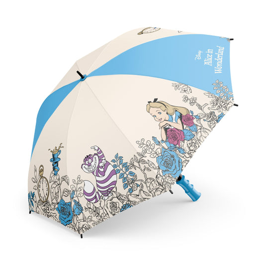 "Disney Alice in Wonderland Paraplu – opvouwbare paraplu met duurzaam metalen en PVC-frame, automatisch opensysteem en kleurrijk Alice-design"