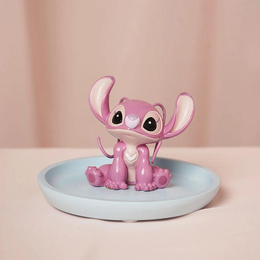 Disney Angel Trinket Tray met schattig Angel-design uit Lilo & Stitch, ideaal voor het stijlvol bewaren van sieraden en kleine accessoires op kaptafel, bureau of nachtkastje.