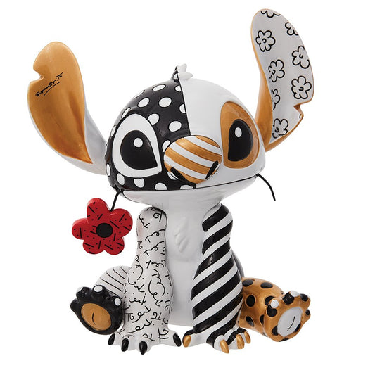 Gouden Stitch beeldje in Midas-stijl met luxe glans, zittend en vrolijk kijkend – perfect voor Disney-verzamelaars.
