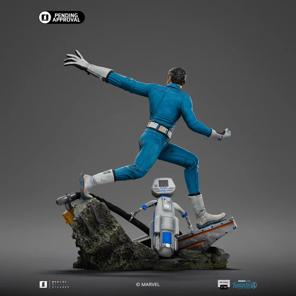 Mr. Fantastic Art Scale beeldje in limited edition, met nauwkeurige details die zijn flexibiliteit en kracht benadrukken.