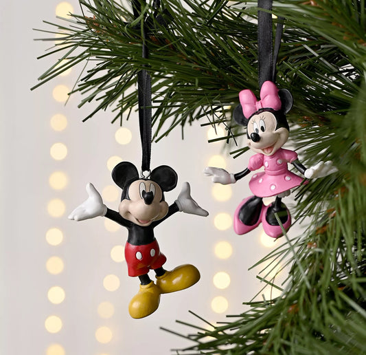 Disney Mickey & Minnie set van 2 Kerst Ornamenten