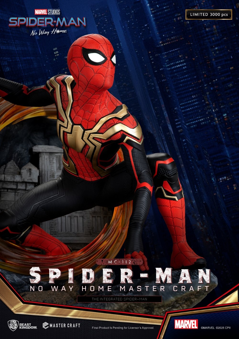 Limited edition Spider-Man beeld – gedetailleerde 3D sculpt van Tom Holland’s Integrated Suit met thematische basis