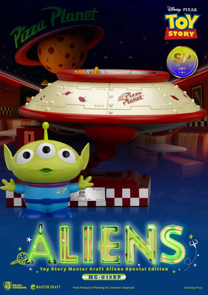 “Exclusief Disney Toy Story Aliens Special Edition 999, gedetailleerd verzamelbeeld voor vitrinekast of plank.”
