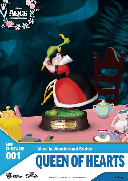 Deze Alice in Wonderland Mini D-Stage 6 collectie bevat meerdere beeldjes met gedetailleerd sculpt en verfwerk. Perfect voor Disney-verzamelaars en als kleurrijke display.
