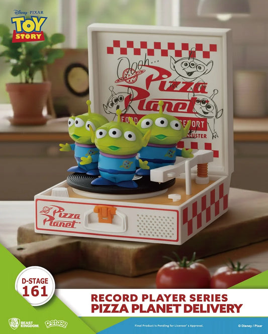 Toy Story Aliens verzamelobject op vinyl draaitafel, Pizza Planet Record Player Series D-Stage.