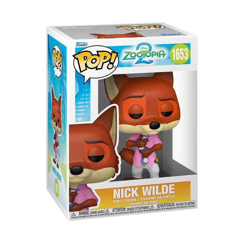Limited edition Disney POP N° 1653 – Nick Wilde vinyl collectible uit Zootopia 2, ideaal cadeau voor Disney en Funko fans.