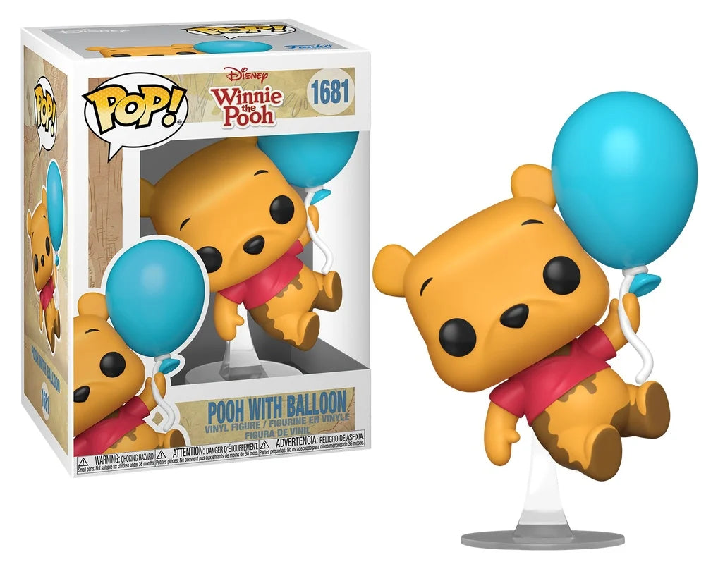POP Disney N° 1681 Pooh with Balloon – Funko vinylfiguur van Winnie the Pooh met kleurrijke ballon, collectible voor Disney-fans.