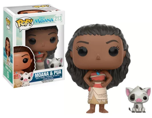 Funko Pop Moana & Pua Nr. 213 vinyl figure uit Disney Vaiana met originele doos, verzamelobject voor Disney en Funko verzamelaars.