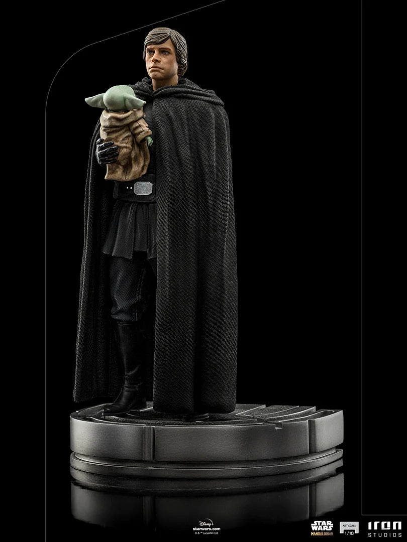 “Gedetailleerde Luke Skywalker en Grogu statue, hoogwaardige materialen, perfect voor Star Wars-verzamelaars.”