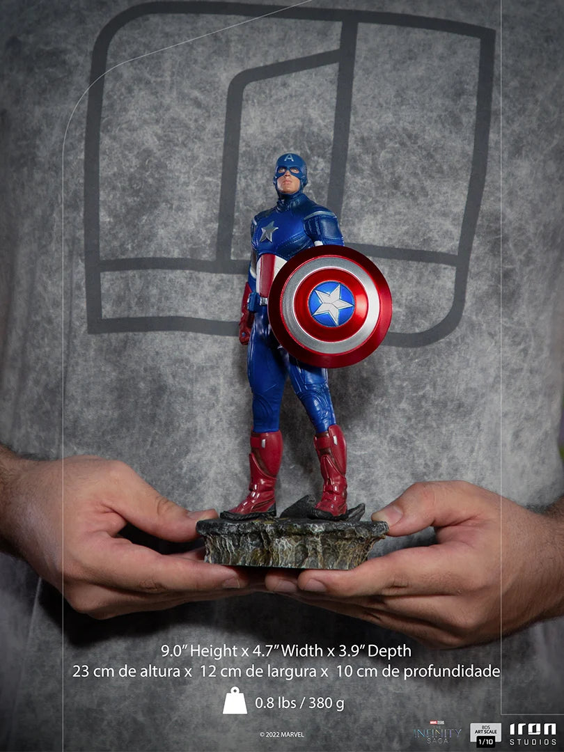“Captain America Battle NY Statue uit de Marvel Infinity Saga, in krachtige vechtpose, handgemaakt en officieel gelicentieerd.”