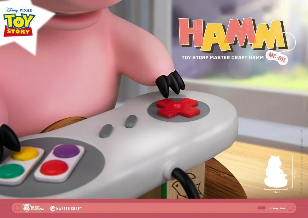 Master Craft Hamm Toy Story beeld, premium verzamelobject voor Disney- en Pixar-liefhebbers.