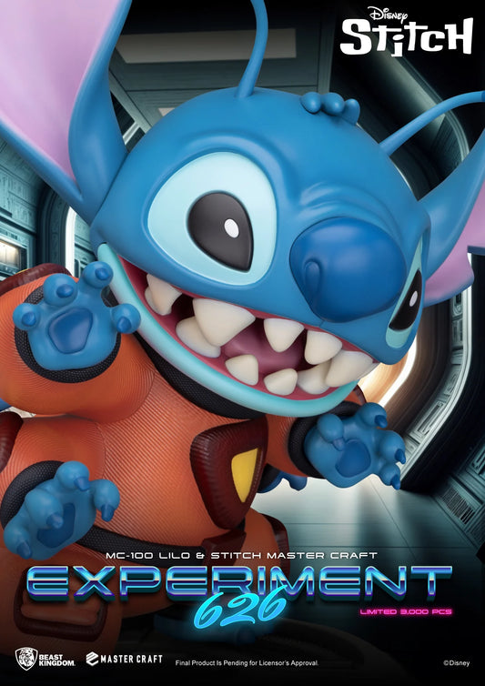 Master Craft verzamelbeeld van Stitch in zijn originele vorm, handgeschilderd en gedetailleerd.