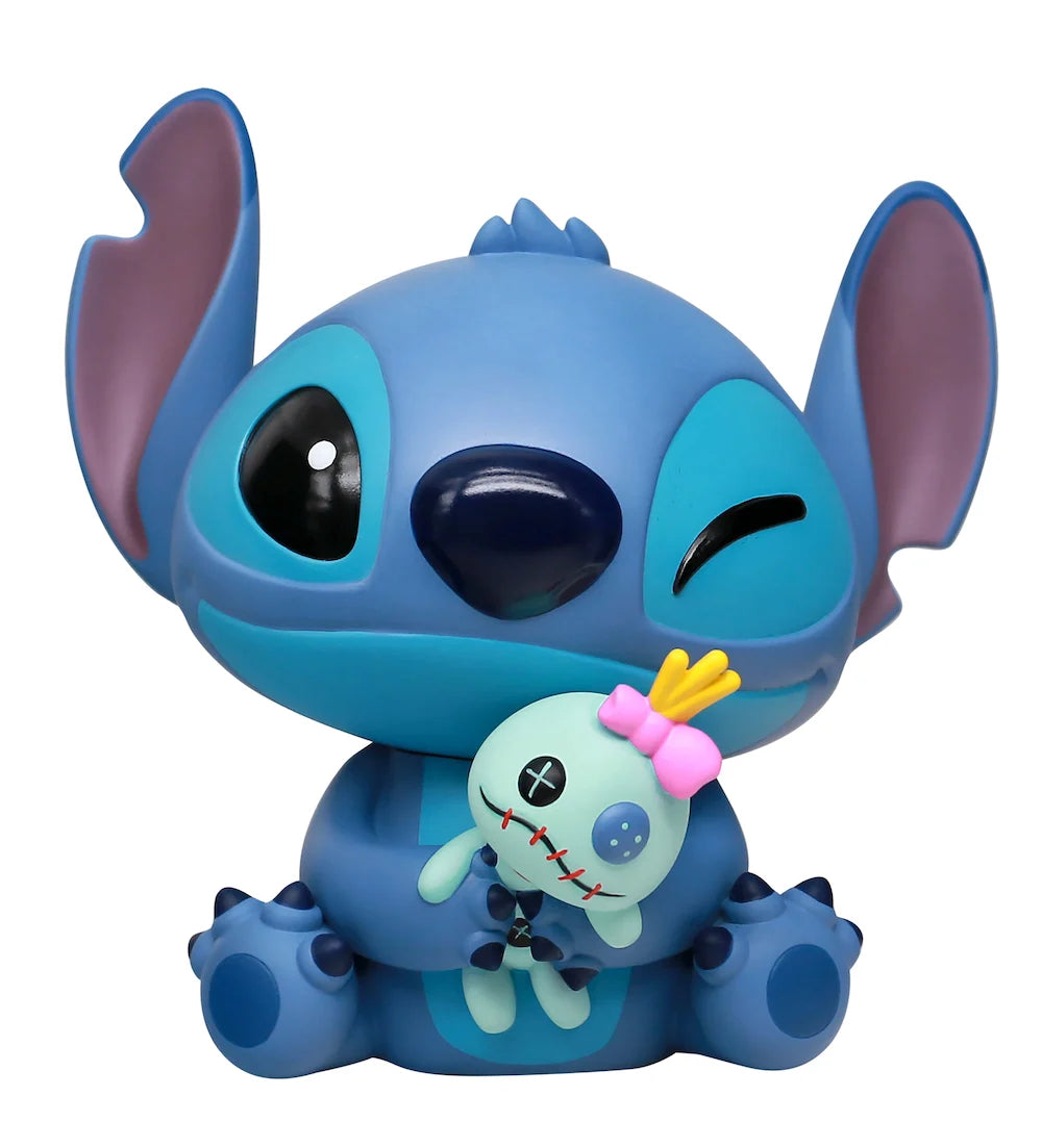 Disney Stitch & Scrump spaarpot met schattig ontwerp, duurzaam materiaal en praktische opening voor munten.