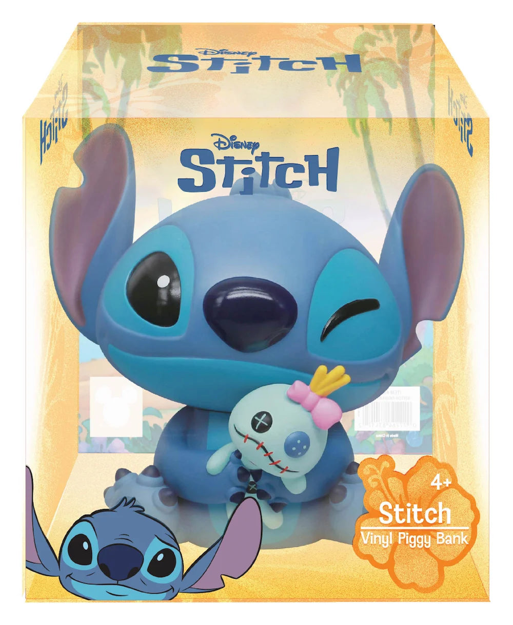 Schattige Stitch & Scrump spaarpot, perfect voor verzamelaars en Disney-fans, vrolijk en functioneel.