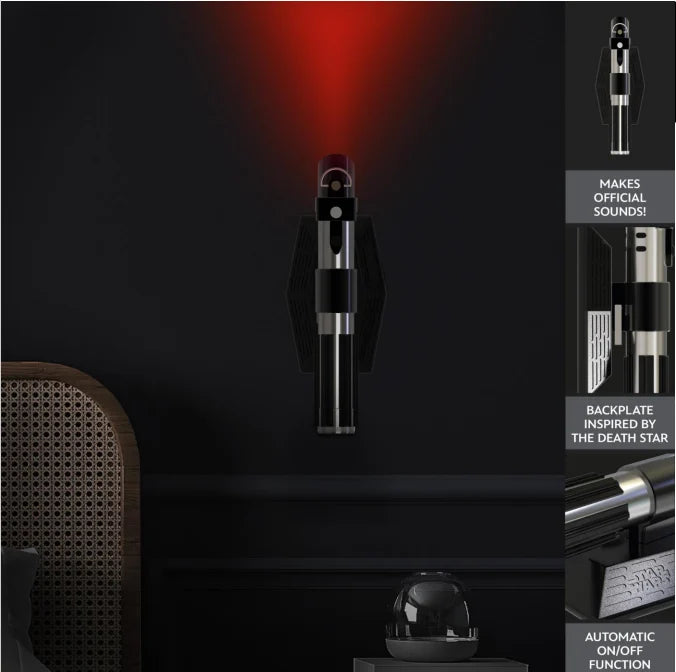 Star Wars Lightsaber wandlamp met realistisch design, decoratieve sfeerverlichting voor slaapkamer, game room of mancave.