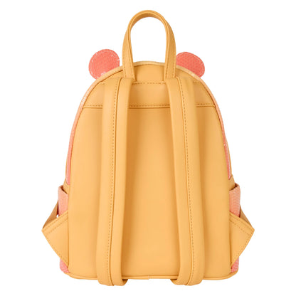 Detailfoto van Disney Loungefly Winnie de Poeh mini backpack met ritssluiting en verstelbare schouderbanden