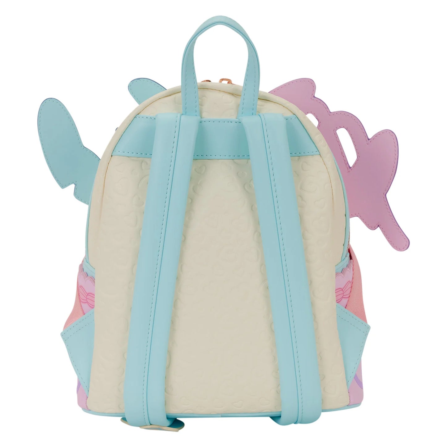 Detailfoto van Disney Loungefly Stitch & Angel mini backpack met ritssluiting