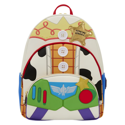 Loungefly Toy Story 5 rugzak met Jessie, Woody en Buzz Lightyear in kleurrijk Disney Pixar ontwerp