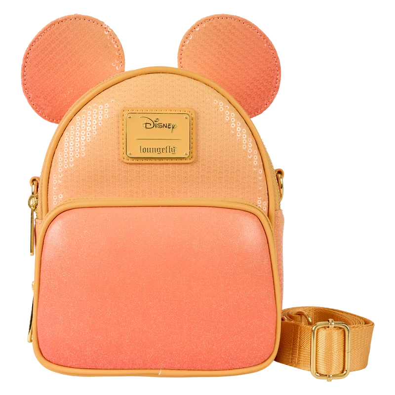 Disney Loungefly Mickey Mouse glitter crossbody tas met iconisch Mickey-design en sprankelende afwerking