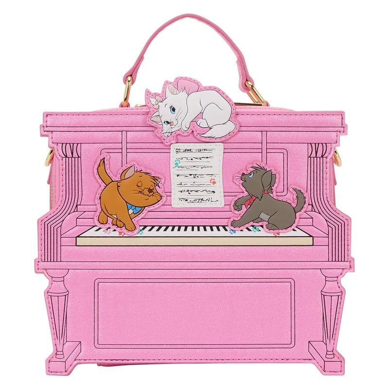 Loungefly Aristocats Piano Crossbody tas met schattige Aristocats-print en piano-accenten, ideaal voor dagelijks gebruik.