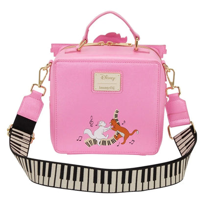 Stijlvolle Aristocats crossbody tas met pianodesign, perfect als fashion-accessoire of collector’s item.