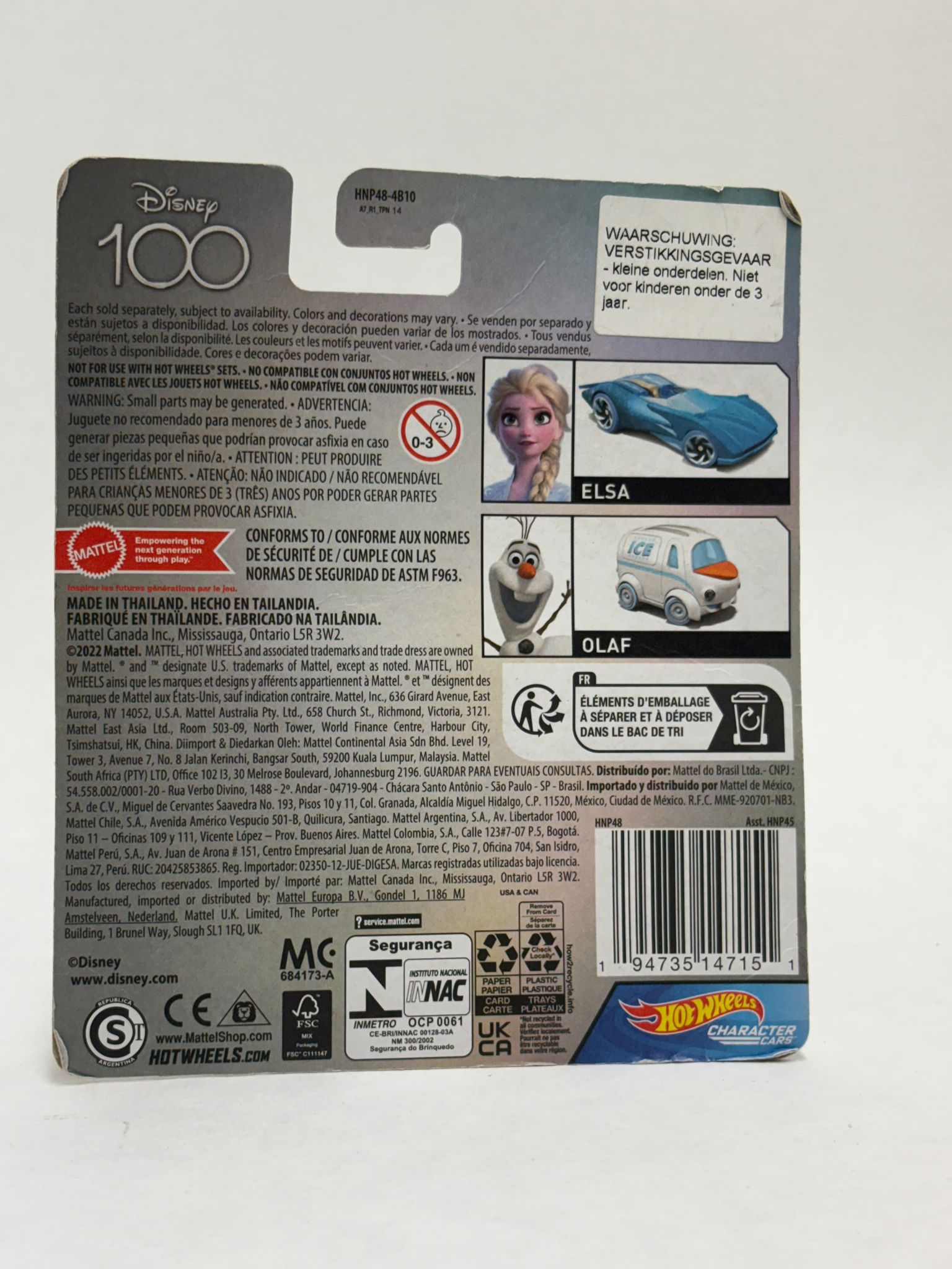 Hot Wheels Disney 100 Frozen Olaf