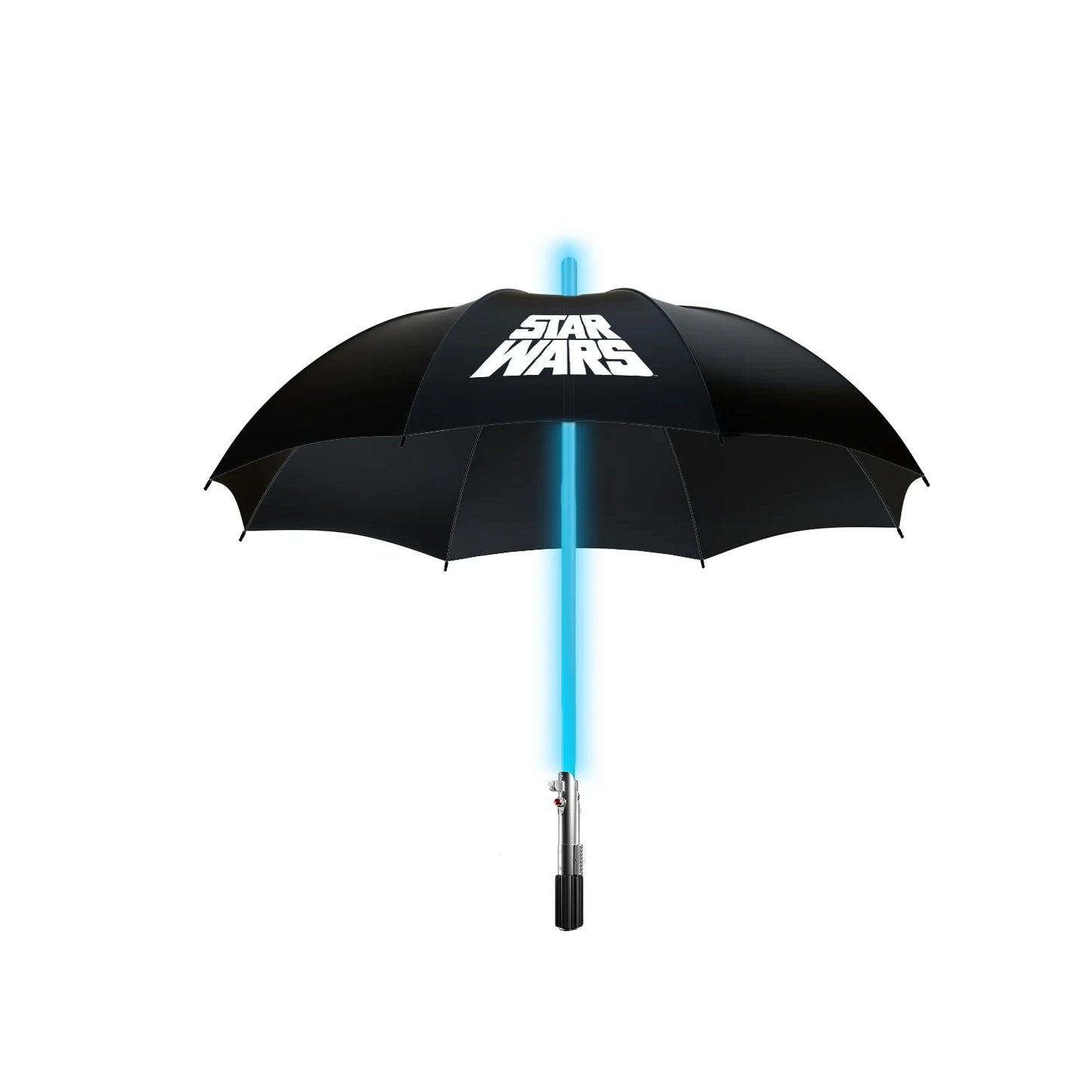 Star Wars Luke Skywalker premium paraplu met lichtzwaard-handvat, duurzaam en waterafstotend, ideaal voor fans en verzamelaars.