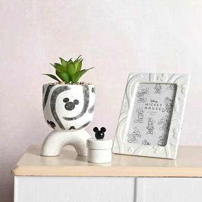 mouse plant pot Disney: Mickey Shapes Arch-Footed Planter with Faux Plant