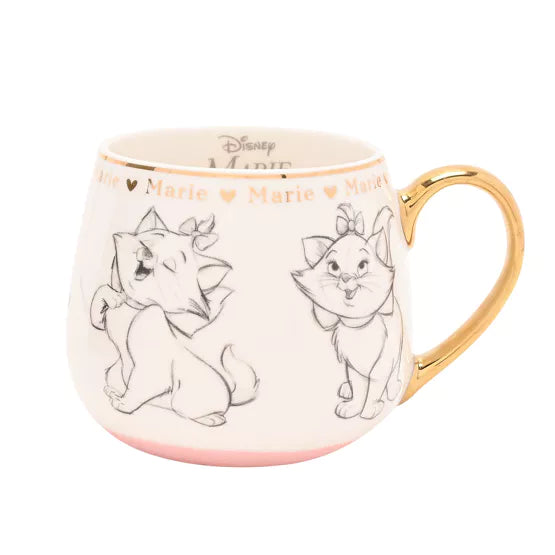 Prachtige Marie-collectible mok met verfijnde gouden details voor een magische ochtend.