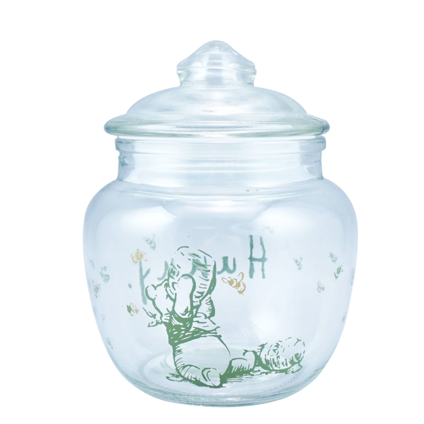 "Winnie The Pooh Glazen Honingpot - Betoverende glazen pot met schattige illustraties van Pooh en zijn vriendjes. Bewaar je honing vers met de stevige kurk. Een must-have voor fans van het Honderd Bunderbos!"
