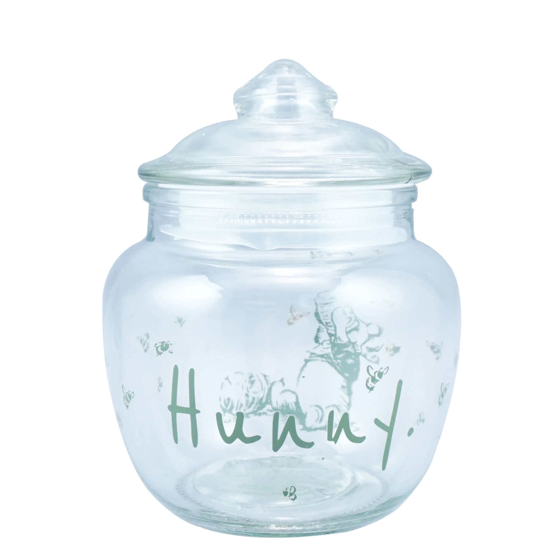 "Geniet van de magie van Pooh - Glazen Honingpot van Winnie The Pooh! Met liefdevol ontworpen illustraties, perfect om je honing in stijl te bewaren. Handwas aanbevolen, een prachtige aanvulling op elke keuken!"