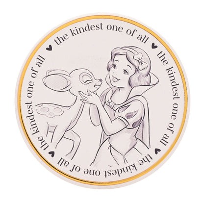 Disney Classic Collectable Coaster Sneeuwwitje met hartverwarmende illustratie en de tekst "de liefste van allemaal", decoratieve Disney onderzetter voor fans en verzamelaars.
