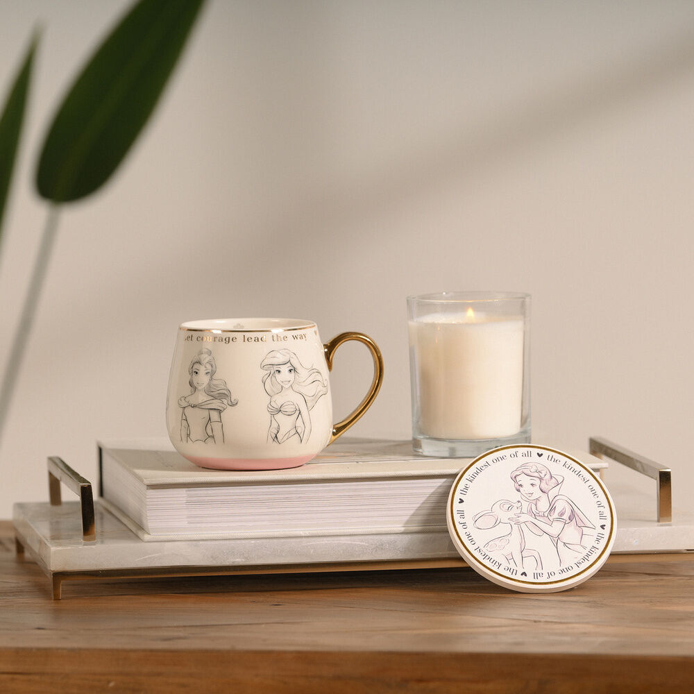 Disney Sneeuwwitje onderzetter uit de Classic Collectable-serie met kleurrijke afbeelding van Sneeuwwitje en inspirerende tekst, ideaal als Disney verzamelobject en woonaccessoire.