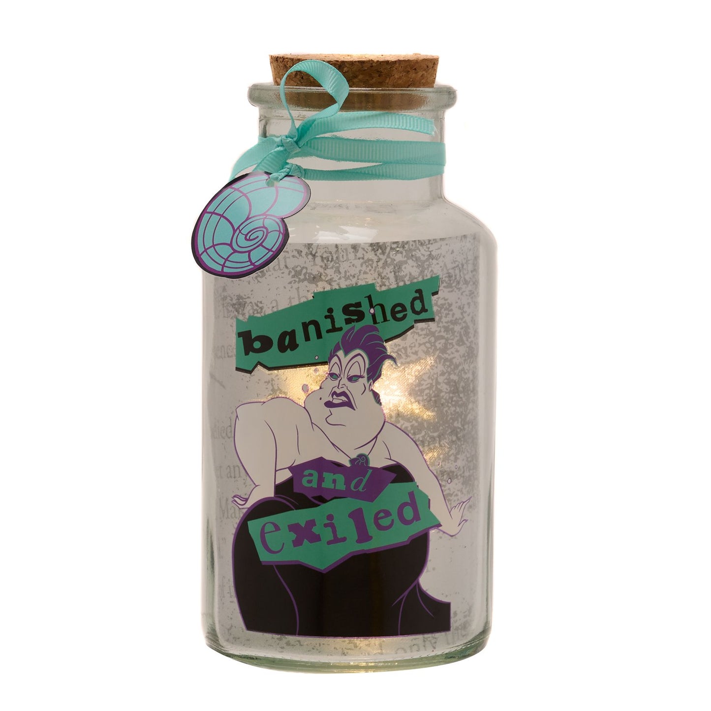 Disney Ursula Light Up Jar met LED-verlichting, glazen decoratie uit De Kleine Zeemeermin voor Disney Villains fans en verzamelaars.