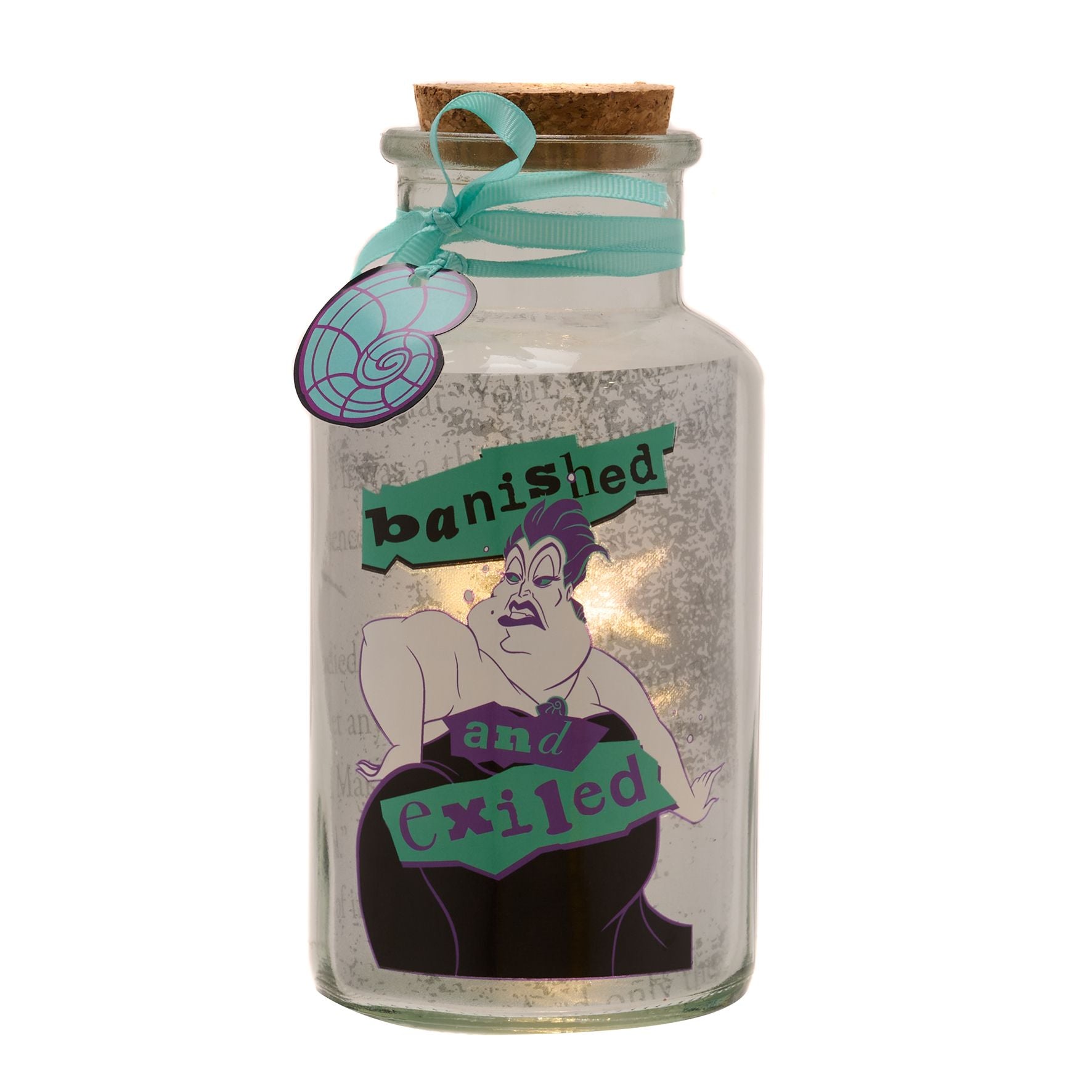 Disney Ursula Light Up Jar met LED-verlichting, glazen decoratie uit De Kleine Zeemeermin voor Disney Villains fans en verzamelaars.